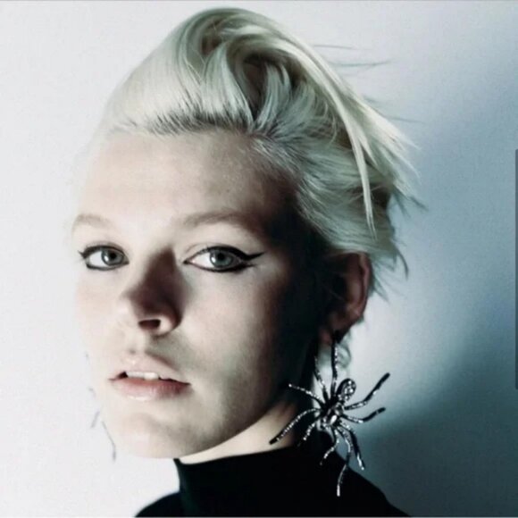 ZARA Rhinestone Crystal Oversized Spider Statement Earrings NEW with Tags - Picture 2 of 6